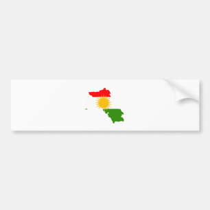 Adesivo Para Carro Mapa da bandeira do Curdistão sem redução