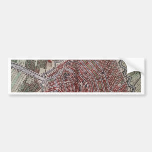 Adesivo Para Carro Mapa da cidade de réplica de Amsterdã 1652