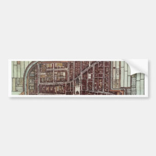 Adesivo Para Carro Mapa da cidade de réplica do Delft 1649