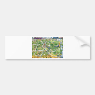 Adesivo Para Carro Mapa de Cartoons de Houston Texas