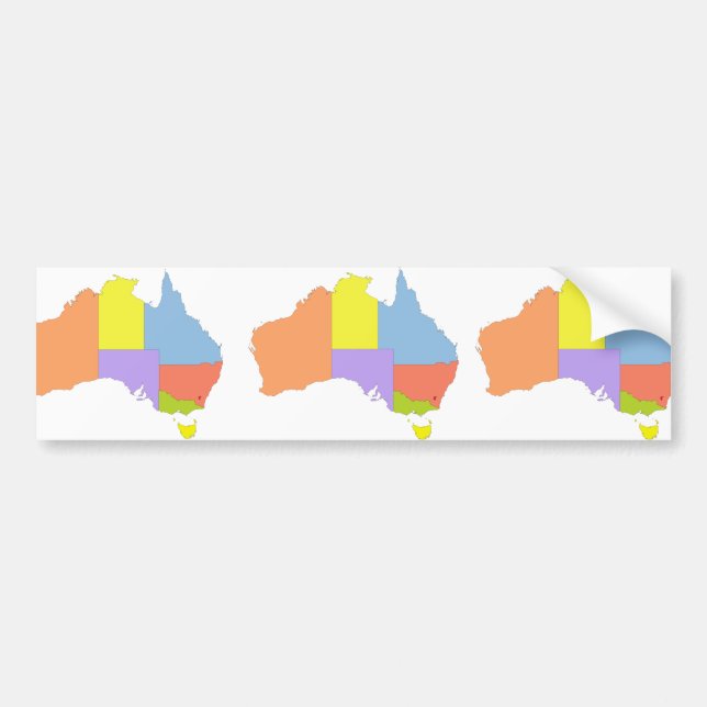 Adesivo Para Carro Mapa de cor de Austrália, Austrália (Frente)