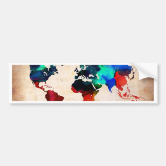 Adesivo Para Carro Mapa de Velho Mundo da aguarela bonito