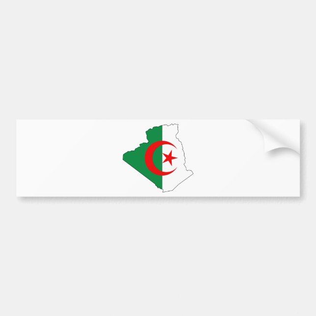 Adesivo Para Carro Mapa DZ da bandeira de Argélia (Frente)
