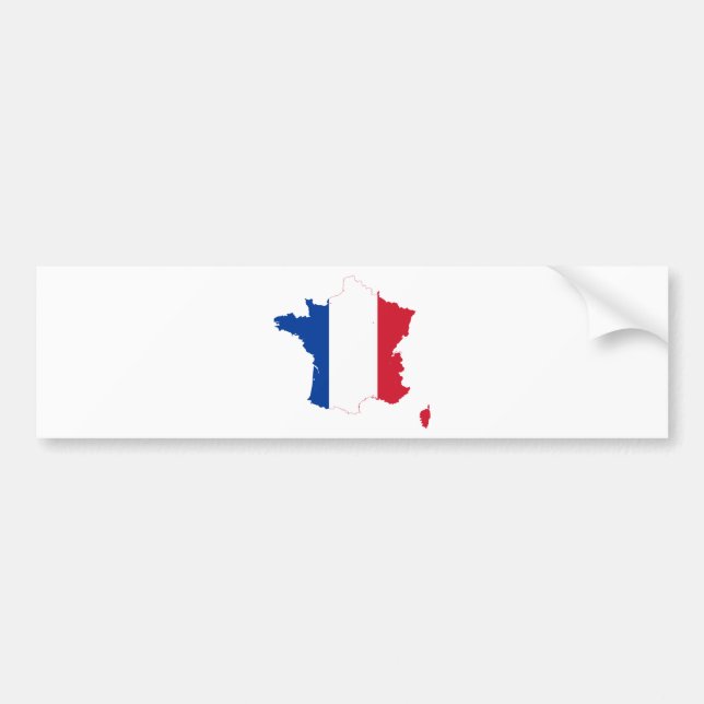 Adesivo Para Carro Mapa franco da bandeira de France (Frente)