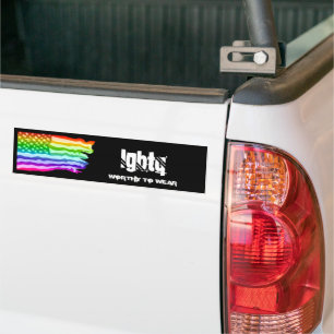 Adesivo Para Carro Marca angustiada dos EUA - arco-íris LGBTQ - Digno