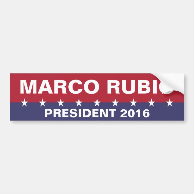 Adesivo Para Carro MARCO RUBIO para Presidente 2016 (Frente)