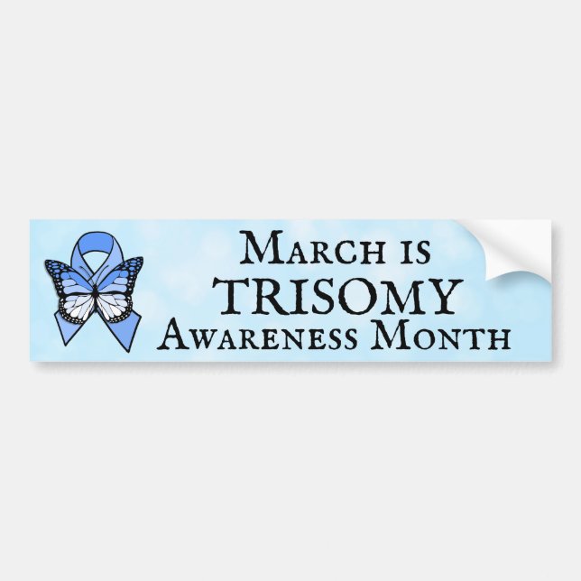 Adesivo Para Carro Março Trisomy Awarness Mês (Frente)