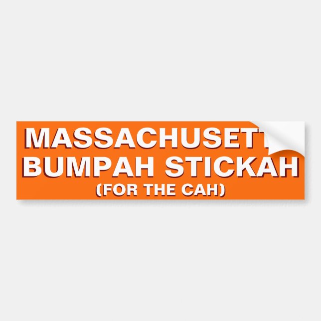 Adesivo Para Carro Massachusetts Bumpah Stickah Funny Bumper Sticker (Frente)