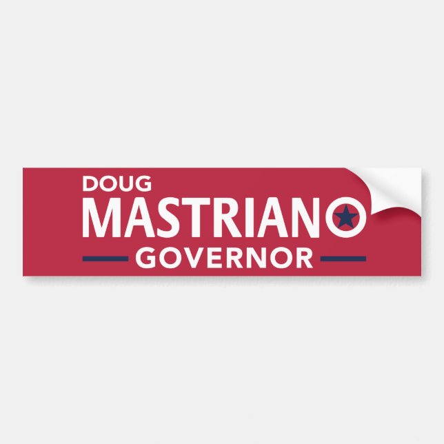 Adesivo Para Carro Mastriano para Governador Bumper Sticker - Vermelh (Frente)