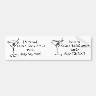 Adesivo Para Carro matini, matini, eu sobrevivi… ao Bacheloret de