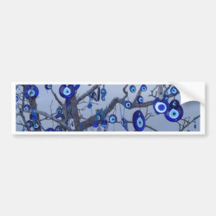 Adesivo Para Carro Mau, Árvore de Olhos, Amulet Azul