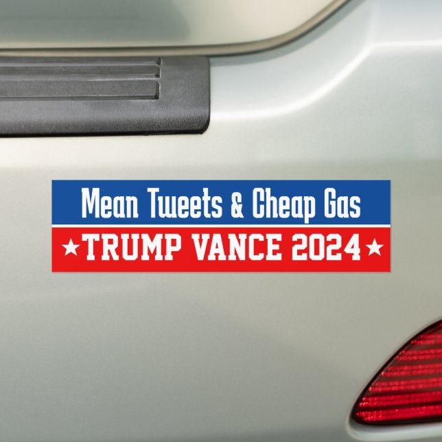Adesivo Para Carro Média Tweets Gás barato Donald Trump Vance 2024 (No carro)