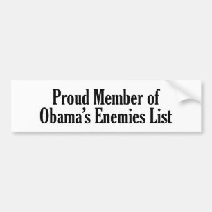 Adesivo Para Carro Membro orgulhoso da lista dos inimigos de Obama