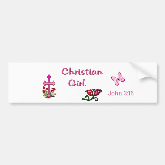 Adesivo Para Carro Menina Cristã (Frente)