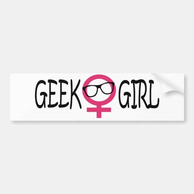 Adesivo Para Carro Menina do geek (Frente)