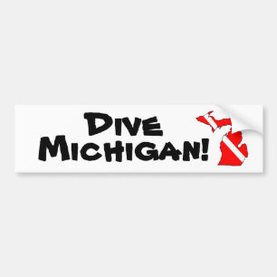Adesivo Para Carro Mergulho Michigan! Autocolante no vidro traseiro