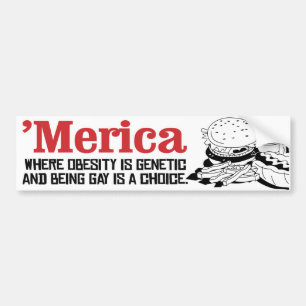 Adesivo Para Carro Merica - Onde a obesidade é genética e ser gay