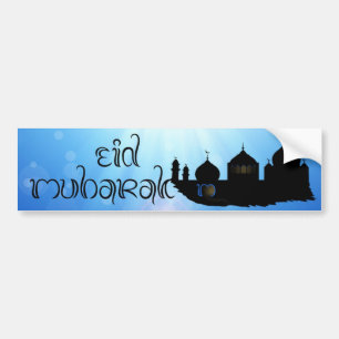 Adesivo Para Carro Mesquita Eid Mubarak com tipografia