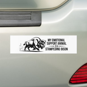 Adesivo Para Carro Meu Animal de Suporte Emocional Atropelando Búfalo