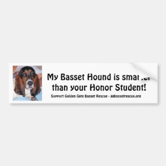 Adesivo Para Carro Meu Basset Hound é mais esperto do que .....