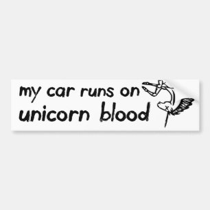 Adesivo Para Carro Meu carro funciona no sangue do unicórnio