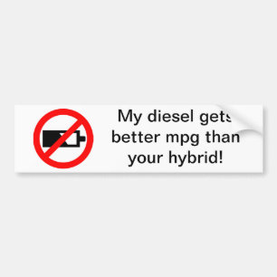 Adesivo Para Carro Meu diesel obtem melhor MPG do que seu híbrido!
