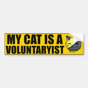 Adesivo Para Carro Meu gato é um Voluntaryist