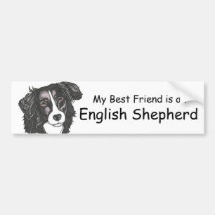 Adesivo Para Carro Meu melhor amigo é um pastor inglês preto & bran