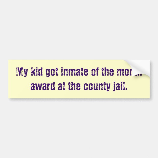 Adesivo Para Carro Meu miúdo obteve o interno do prêmio do mês no (Frente)