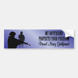 Adesivo Para Carro Meu namorado protege sua liberdade (marinho