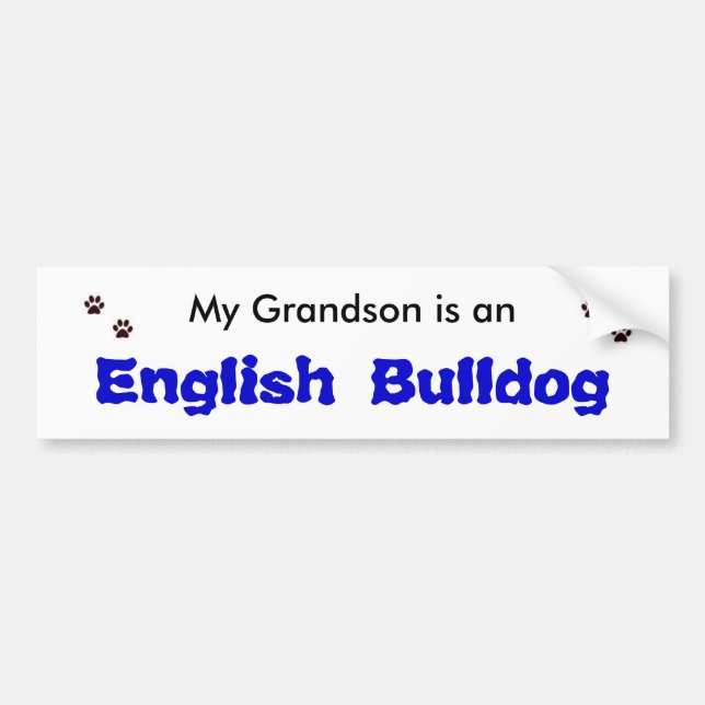 Adesivo Para Carro Meu neto é um buldogue inglês (Frente)