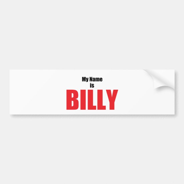 Adesivo Para Carro Meu nome é Billy (Frente)