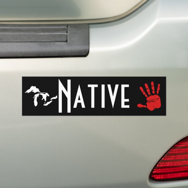 Adesivo Para Carro Michigan Native American MMIW Red Hand Auto (No carro)