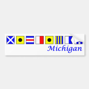 Adesivo Para Carro Michigan soletrou no alfabeto náutico da bandeira
