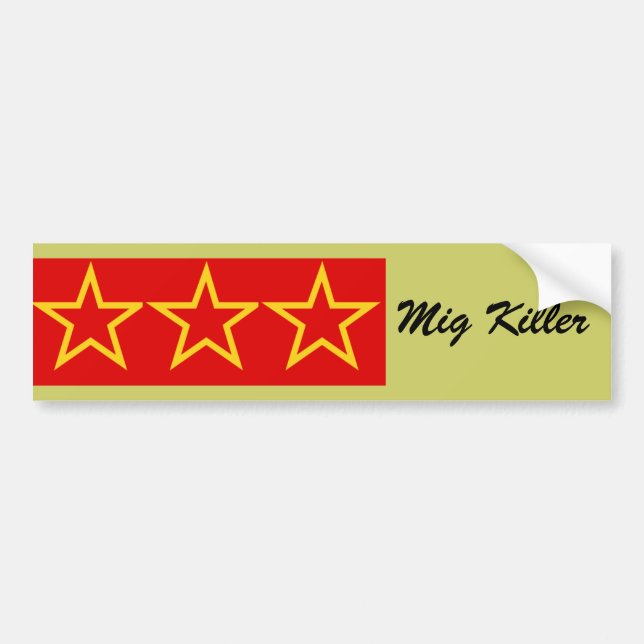 Adesivo Para Carro 'Mig Killer'Ace Pilot Bumper Sticker (Frente)