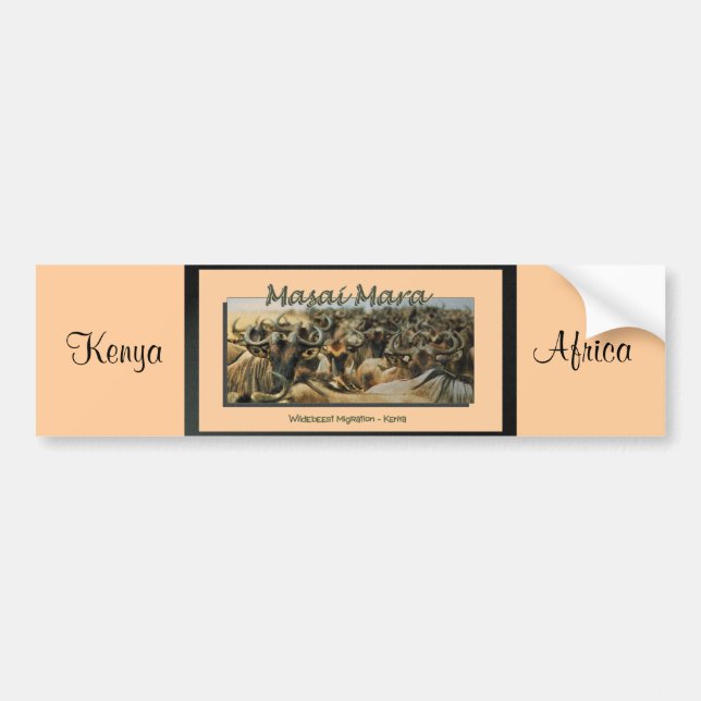 Adesivo Para Carro Migração do Wildebeest/gnu, autocolantes no vidro (Frente)