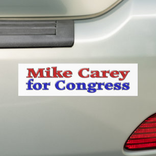 Adesivo Para Carro Mike Carey for Congress red blue text 