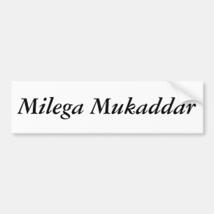 Adesivo Para Carro Milega Mukaddar