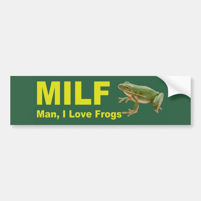 Adesivo Para Carro Milf Man I Love Sapos Engraçado 2021 Verde (Frente)