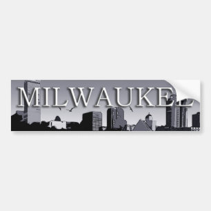 Adesivo Para Carro Milwaukee Wisconsin Skyline Bumper Sticker