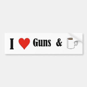 Adesivo Para Carro Mim armas e café do coração