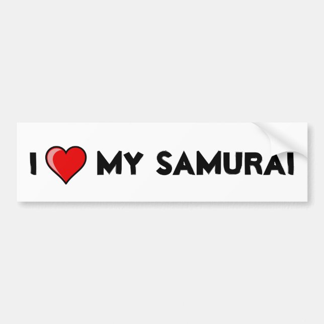 Adesivo Para Carro Mim coração meu samurai (Frente)