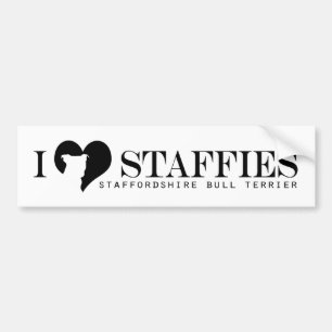 Adesivo Para Carro mim coração Staffies - autocolante no vidro