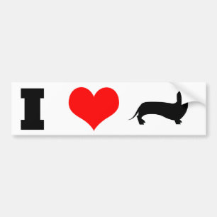 Adesivo Para Carro Mim Dachshunds do coração (amor)