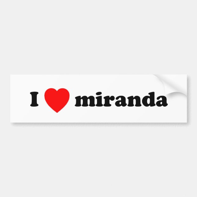 Adesivo Para Carro Mim miranda do coração (Frente)