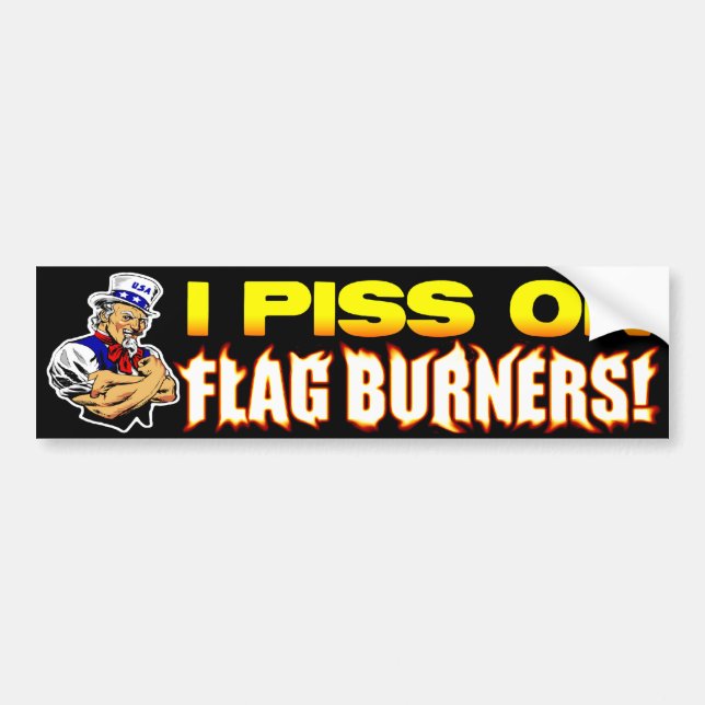 Adesivo Para Carro Mim P*ss em queimadores da bandeira! (Frente)