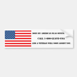 Adesivo Para Carro Minha bandeira americana ofende-o? - Bumpersticker