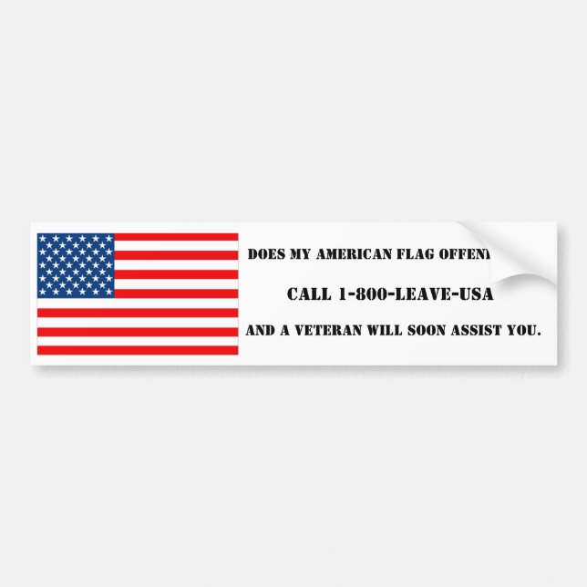 Adesivo Para Carro Minha bandeira americana ofende-o? - Bumpersticker (Frente)