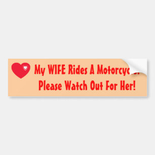 Adesivo Para Carro Minha ESPOSA monta uma motocicleta!