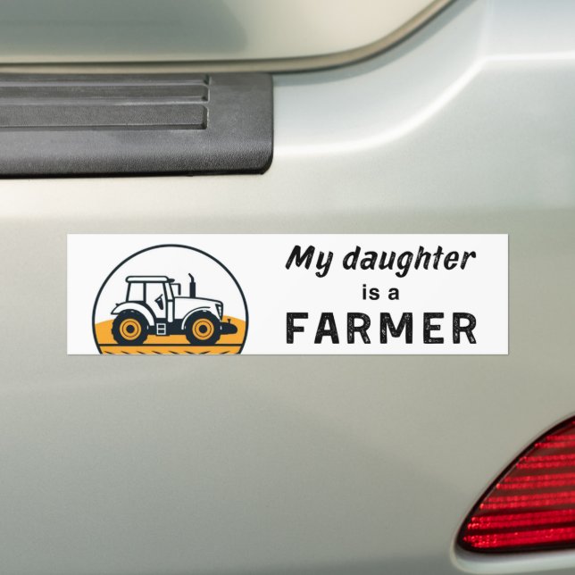 Adesivo Para Carro Minha Filha É Um Trator De Agricultura Mulheres Ag (No carro)